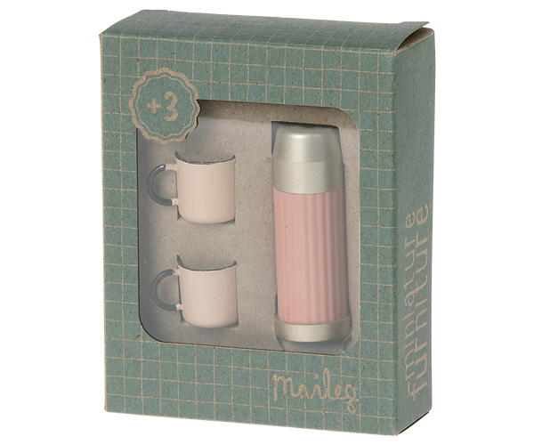 Maileg Thermos and Cups - Soft Coral