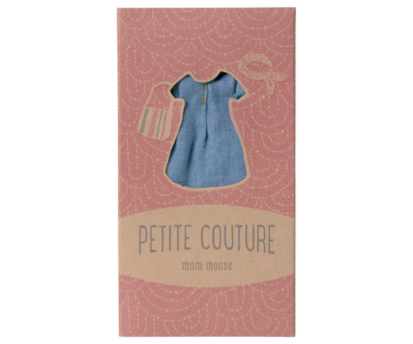 Maileg Denim Dress and Bag Mum Mouse