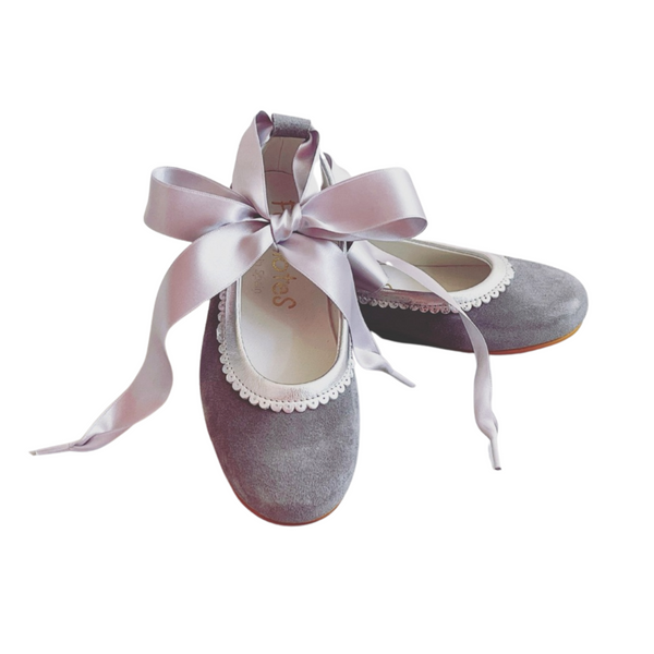 Papalotes Ballerina Shoe Pewter/Silver Leather