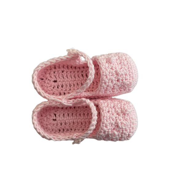 Papalotes Pink Dotted Baby Mary Jane Booties