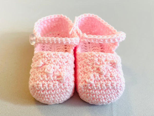 Papalotes Pink Dotted Baby Mary Jane Booties