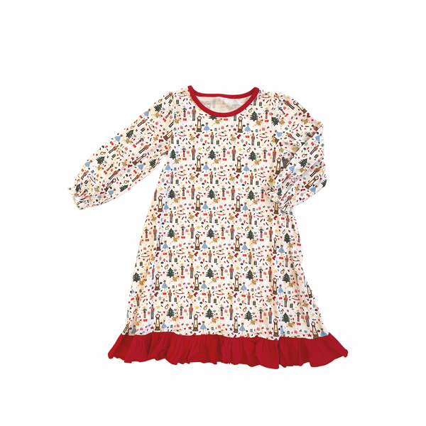 Papalotes Cotton Knit Nutcracker PJ Girl Dress