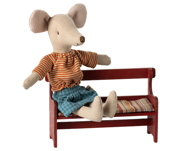 Maileg Bench, Mouse - Red