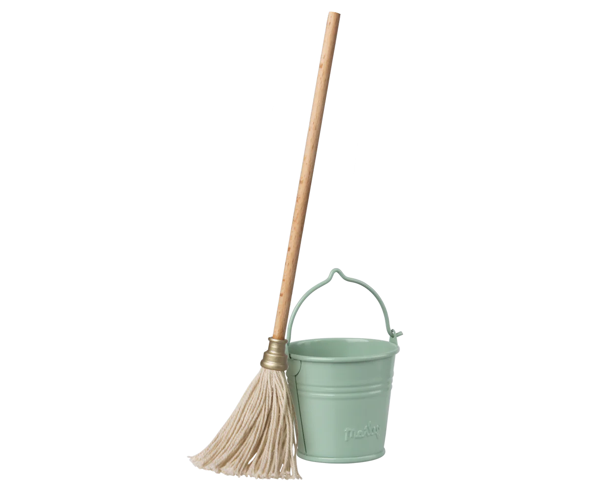 Maileg Miniature bucket and mop