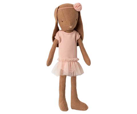 Maileg Bunny size 1, Chocolate brown - Ballet suit and skirt rose