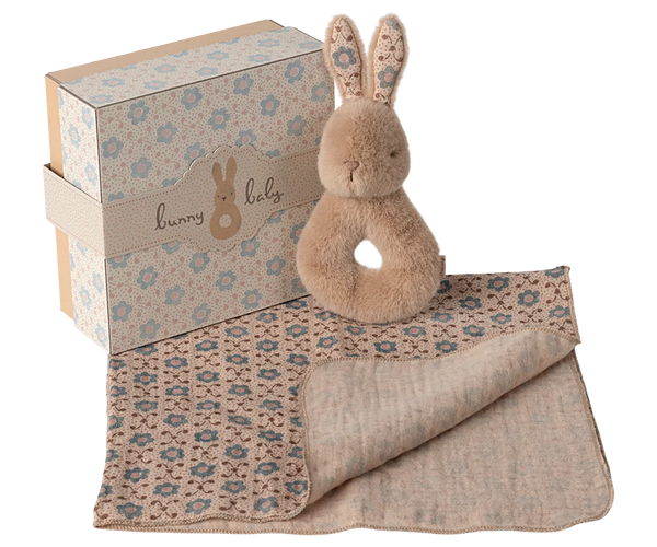 Maileg Rabbit Rattle Set Cream Peach