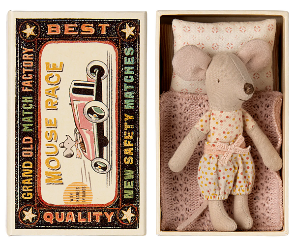 Maileg  Little Sister Mouse in Matchbox