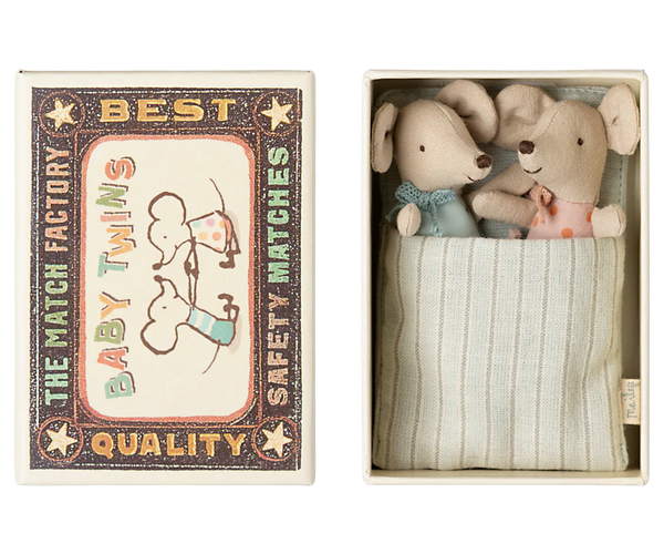 Maileg Twin Baby Mice in Matchbox