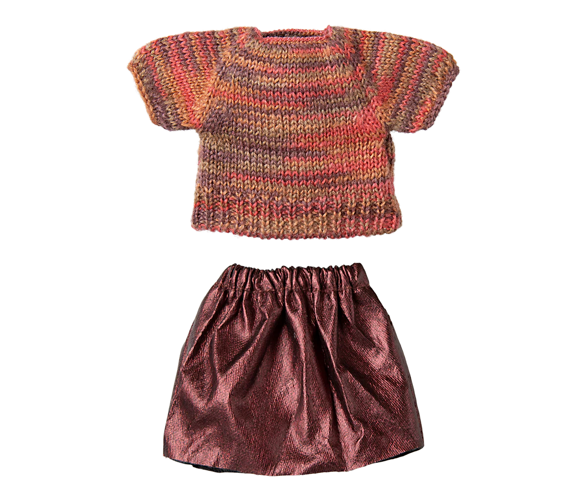 Maileg Skirt Knitted Blouse, Mum Mouse