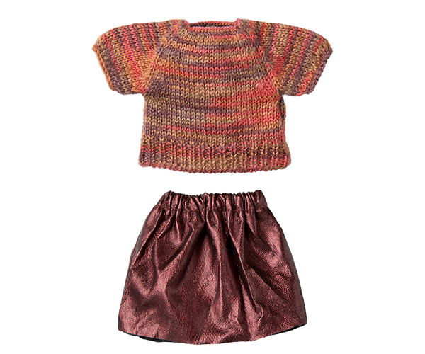 Maileg Skirt Knitted Blouse, Mum Mouse