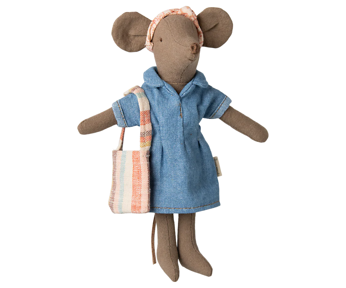 Maileg Denim Dress and Bag Mum Mouse