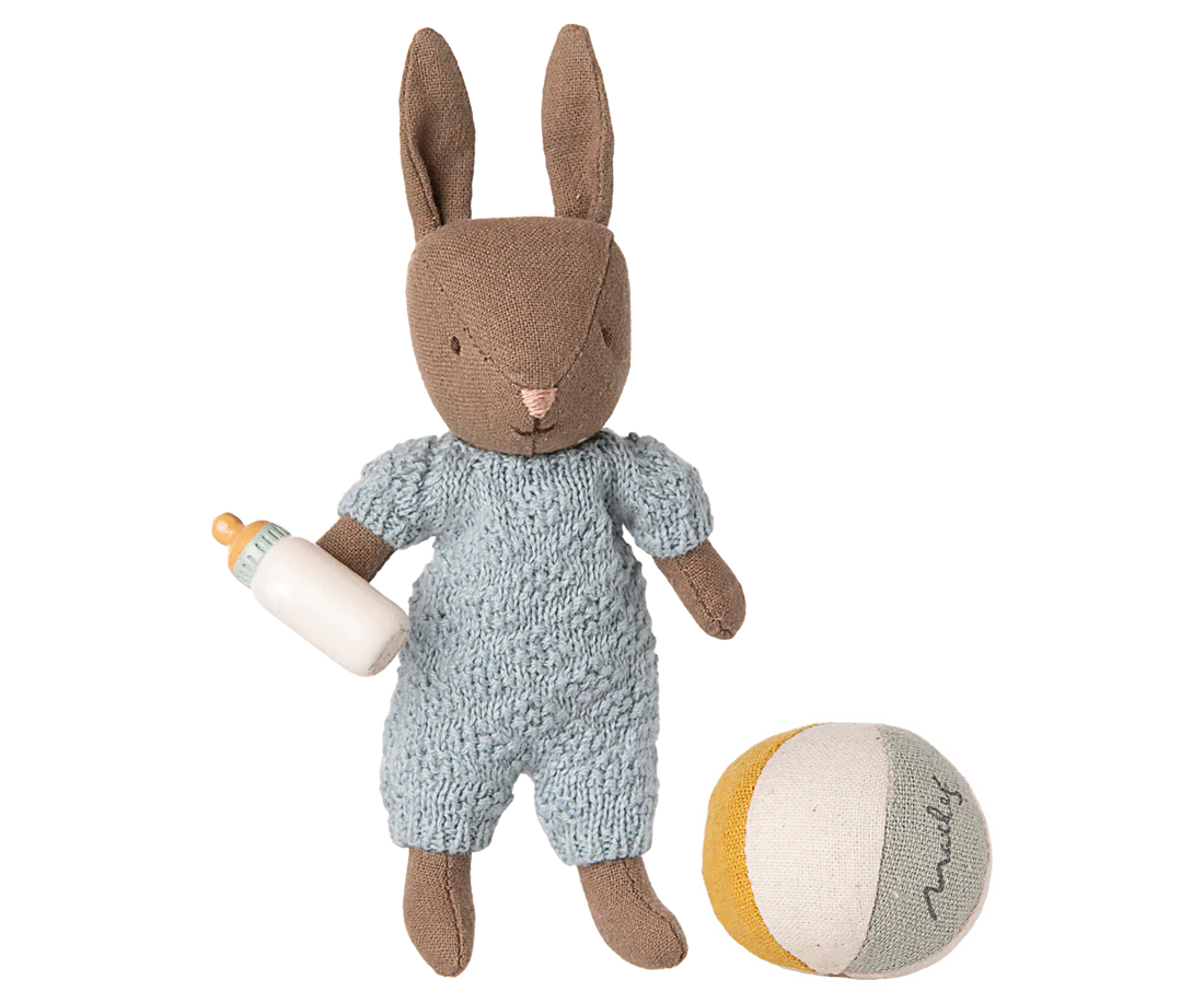 Maileg Rabbit Set Micro Brown Blue
