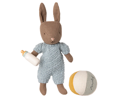 Maileg Rabbit Set Micro Brown Blue
