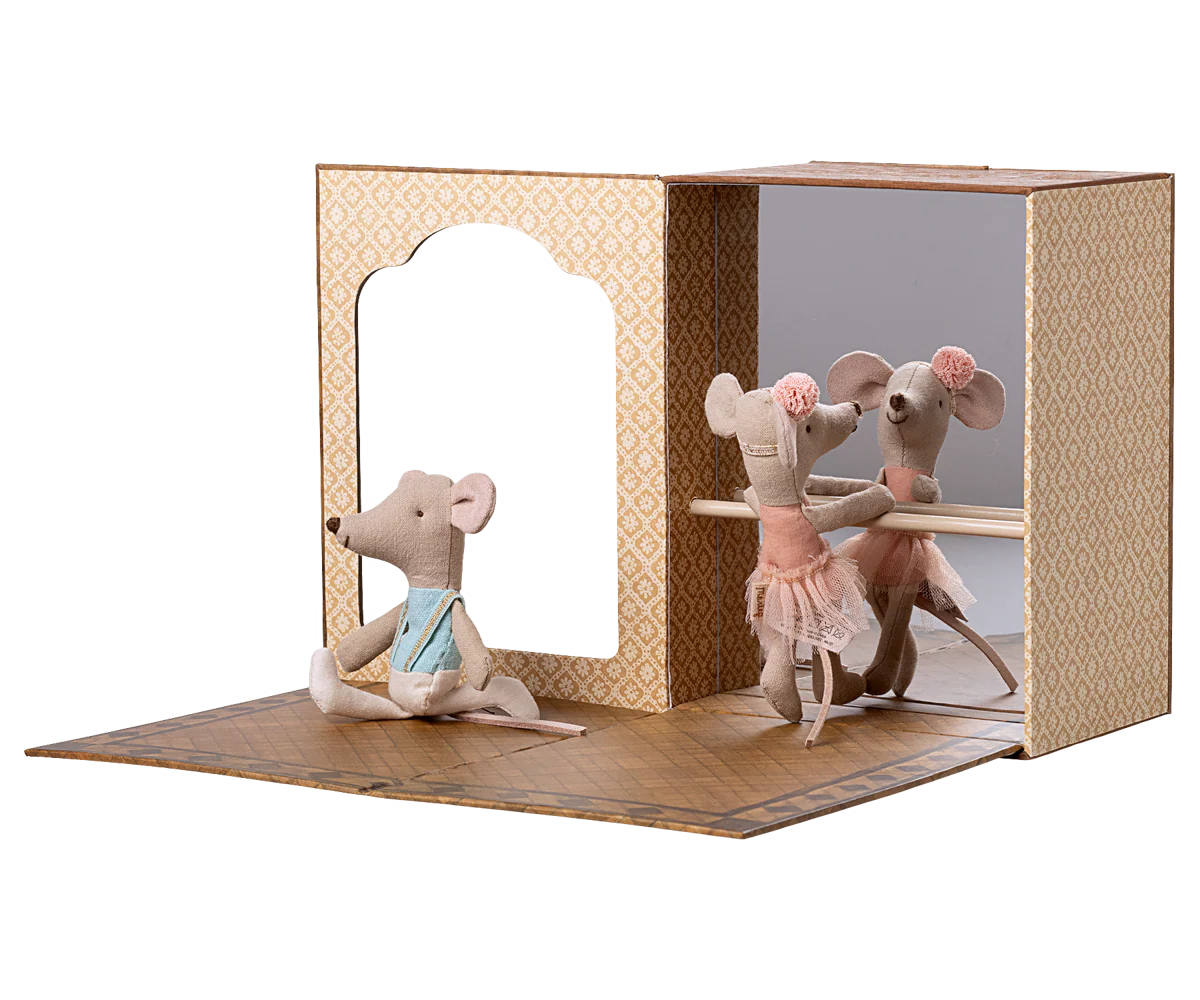 Maileg Ballet Mice In Dance Studio Little Sister And Brother