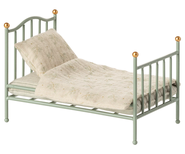 Maileg Vintage Single Bed, Mouse Mint