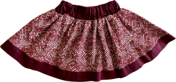 Maroon Collection Girl Skirt Maroon Brocade