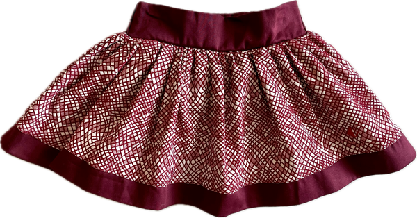 Maroon Collection Girl Skirt Maroon Brocade