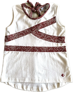 Maroon Collection Girl Tunic Pima Cotton Maroon Brocade