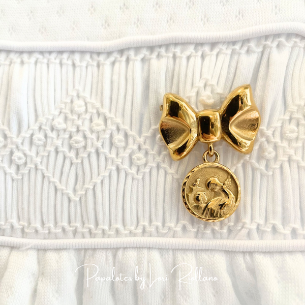 Papalotes 18K Gold Plated Guardian Angel Baby Brooch