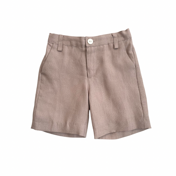 Amaya Linen Shorts Dark Blush