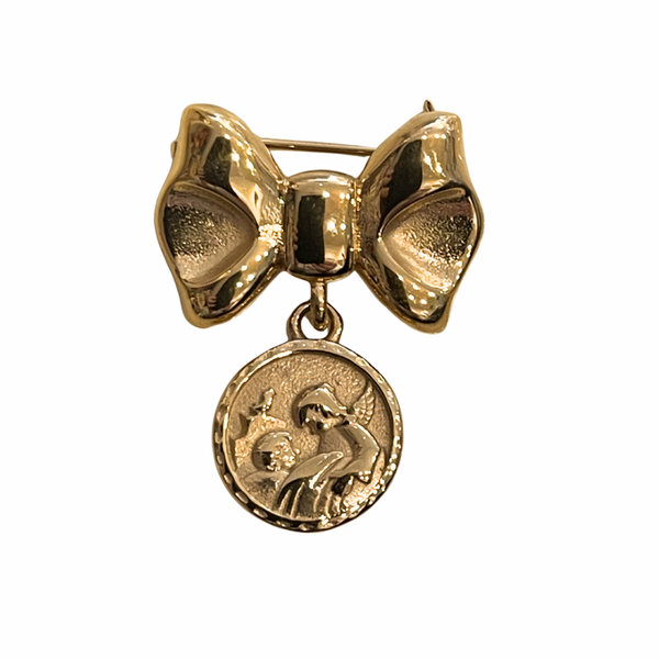 Papalotes 18K Gold Plated Guardian Angel Baby Brooch