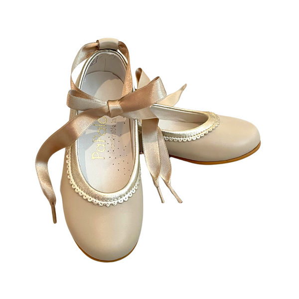 Papalotes Ballerina Shoe Beige/Champagne Leather