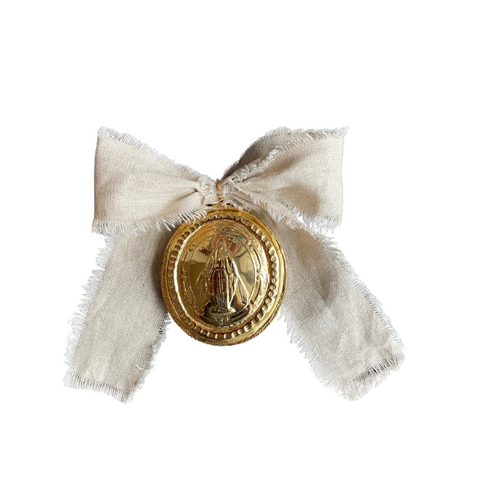 Papalotes Medium Crib Medallion Miraculous Virgin Gold Plated