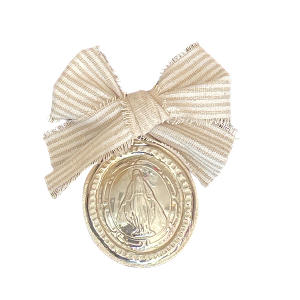Papalotes Medium Crib Medallion Miraculous Virgin Silver Plated