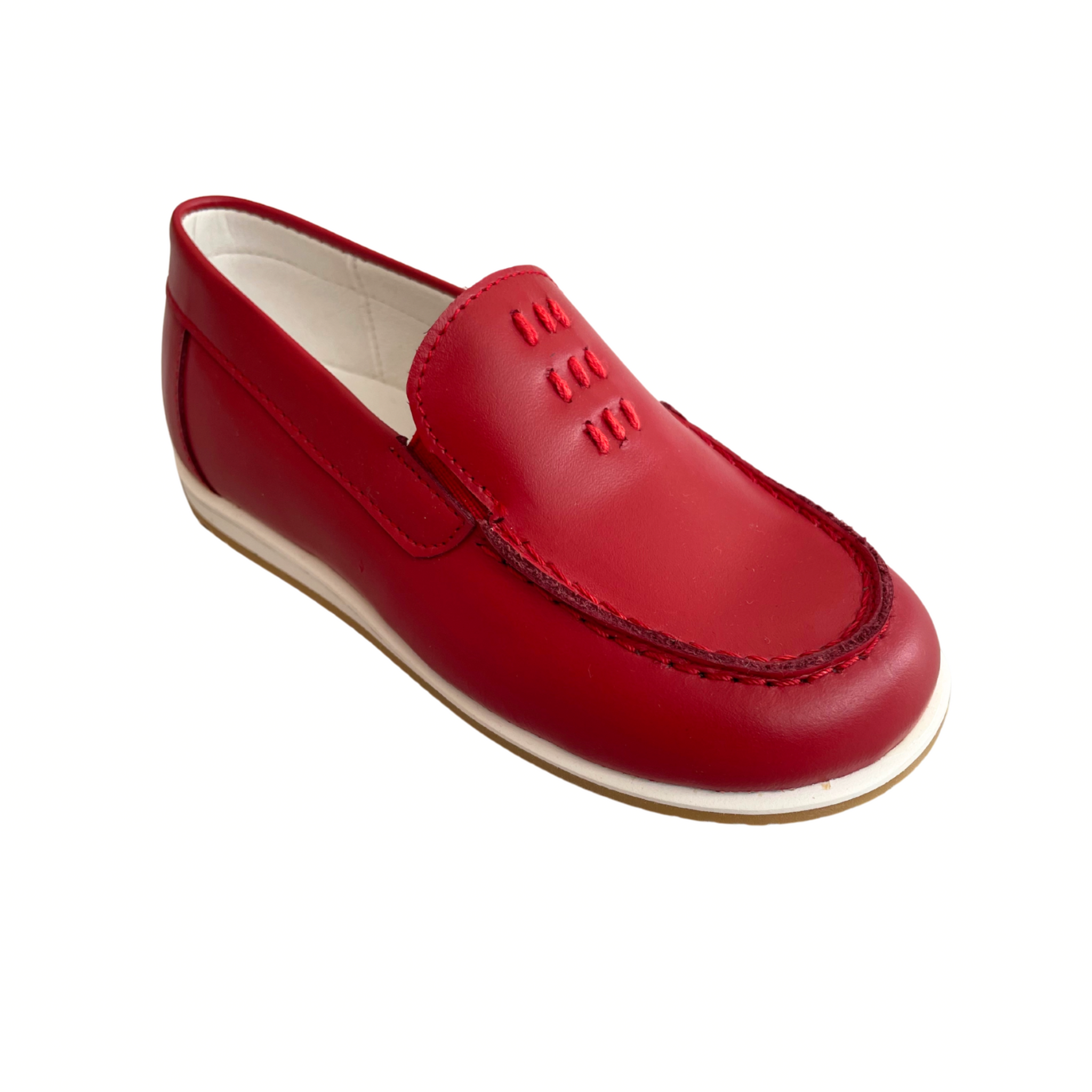 Papalotes Red  Leather Loafer