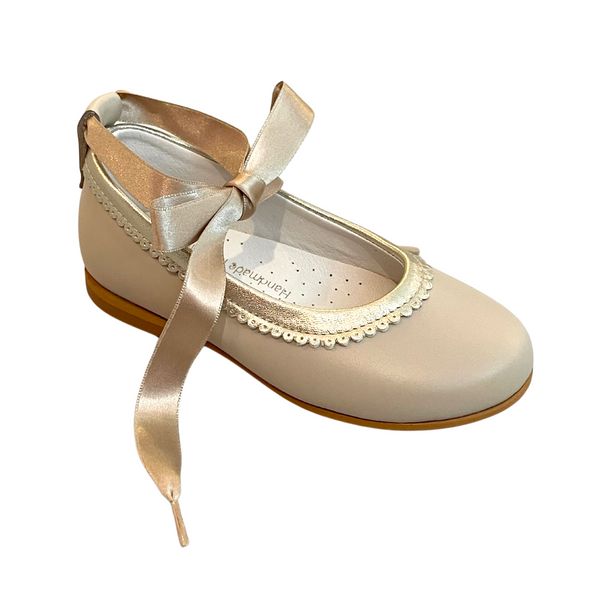 Papalotes Ballerina Shoe Beige/Champagne Leather
