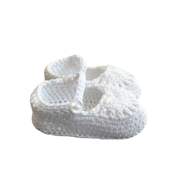 Papalotes White Medallion Mary Jane Baby Bootie