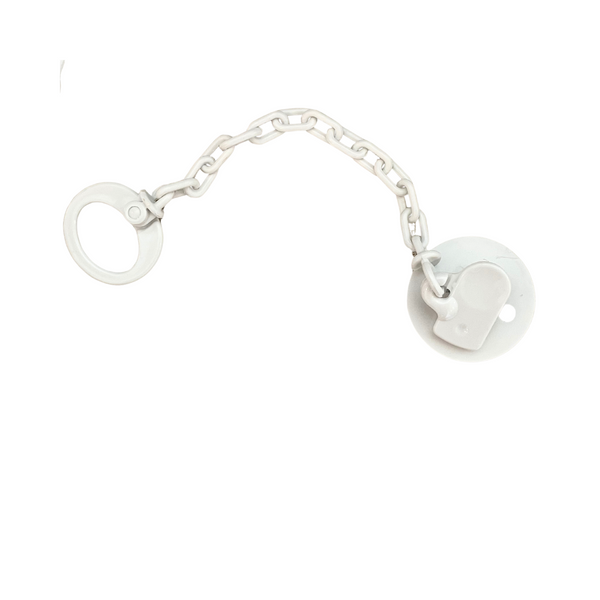 Eventi Clamp Pacifier Holder Bilaminated Silver Oval