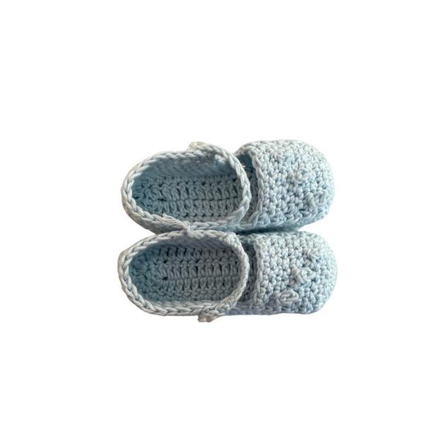 Papalotes Blue Dotted Baby Mary Jane Booties