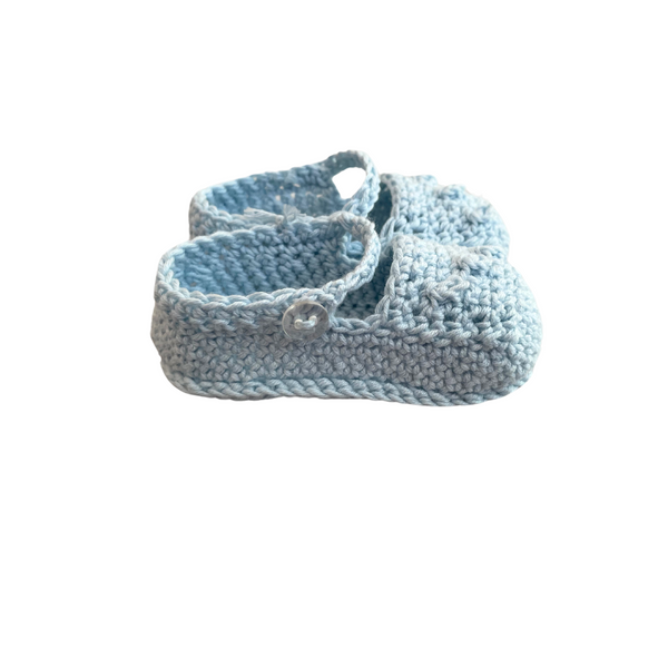 Papalotes Blue Dotted Baby Mary Jane Booties