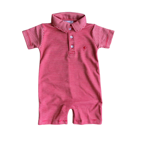 Papalotes 100% Pima Baby Romper Red