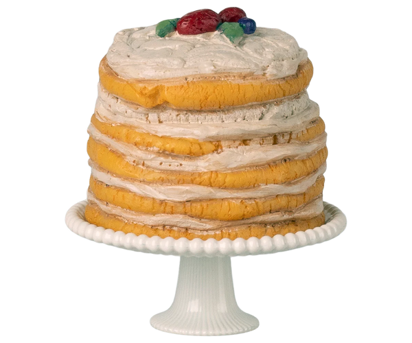 Maileg Party Cake And Cake Stand-Off White