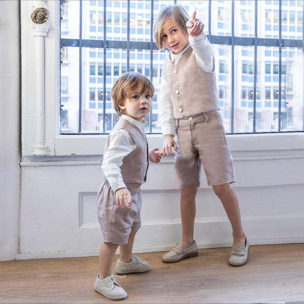 Amaya Linen Shorts Baby Dark Blush