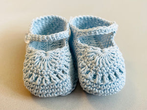 Blue Medallion Mary Jane Baby Bootie