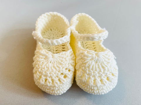 Ecru Medallion Mary Jane Baby Bootie