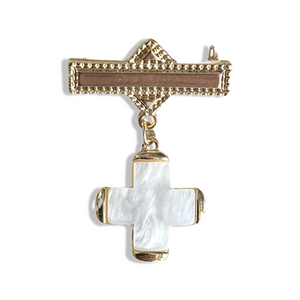 Papalotes Gold Plated Cross Baby Brooch